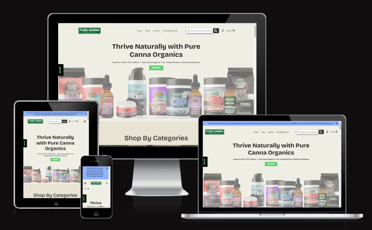 Purecannaorganics - Ecommerce website